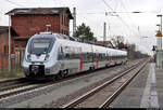 1442 303 (Bombardier Talent 2) der Elbe-Saale-Bahn (DB Regio Südost) als RE 16110 (RE13) von Leipzig Hbf nach Magdeburg Hbf verlässt den Hp Prödel auf der Bahnstrecke