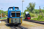 Schmalspurloks der BR 251 und 99 der RÜBB bzw. Press auf dem Bahnhof Putbus. - 11.06.2017