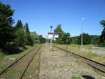 Bahnhof Blankenberg mit dem frühren Bahnsteig für Züge Richtung Wismar und Karow am 07.Juni 2020.