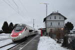 Tannheim (Württ.) am 01.02.2022 mit ETR 610 als ECE in Richtung Lindau (-Zürich HB)