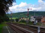 Bahnhofsausfahrt von Bodenfelde im sommer 2007