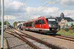 Anlsslich des 130-jhrigen bestehens der Strecke St.Egidien-Stollberg(Sachs.),gab es auf dem Bahnhof Stollberg ein Eisenbahnfest.Zum  beschnuppern  war auch der 642 201-8 der Erzgebirgsbahn.16.05.09.