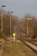 Nordwestliche Ausfahrgleise  Bad Düben (Mulde) es gibt keinen Regelbetrieb mehr.