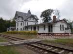 Das ehemalige Bahnhofsgebäude von Gadebusch am 31.August 2014.