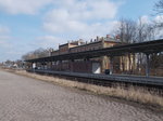 Bahnhofsgebäude von Müncheberg an der Ostbahn am 19.März 2016.