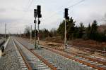   Entschuldigen, hlt hier der Zug in Ktschenbroda...  , ja , denn  das ist der   Interimsbahnsteig 1 , Sdgleis in Radebeul West.