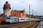 101 144  Hertha BSC  mit dem IC 144 nach Schiphol (Airport) in Rathenow. 09.10.2010