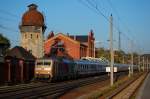 120 159-9  175 Jahre Deutsche Eisenbahn  mit dem IC 140 nach Schiphol (Airport) in Rathenow. 09.10.2010