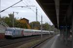 101 144  Hertha BSC  mit dem IC 148 nach Schiphol (Airport) in Rathenow. 15.10.2010