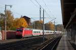 Die Erste ihrer Art 101 001-6 mit dem IC 146 nach Schiphol (Airport) in Rathenow. 29.10.2010