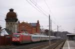 101 092-5 mit dem IC 144 nach Schiphol (Airport) in Rathenow. Durch eine Weichenstrung im Bereich Wustermark hatte der IC 144 zu diesem Zeitpunkt eine Versptung von ca. 30min gehabt. 14.02.2011