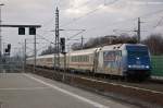 101 070-1  Die ADLER Mannheim  mit dem IC 143 von Amsterdam Centraal nach Berlin Ostbahnhof, bei der Durchfahrt in Rathenow. 28.11.2013