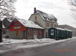 am 12.3.2010 lag noch etwas Schnee am ehemaligen Bahnhof in Rechberghausen, den man heute als kleines Theater benutzt, aber auen noch in seiner ursprnglichen Gestaltung gelassen hat