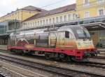 183 001 vom ALEX steht am 24. August 2012 im Regensburger Hbf.