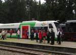 Das Lok- und Zugpersonal während dem 110. Streckengeburtstag am 23.08.2014 im Bahnhof Rennsteig.