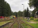 Ein Teil der Gleisanlagen am 23.08.2014 im Bahnhof Rennsteig. Vom Übergang aus fotografiert.