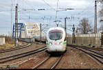 Ein 411 als ICE 1652 (Linie 50) von Dresden Hbf nach Wiesbaden Hbf erreicht nach dem Überqueren der Elbe den Bahnhof Riesa auf Gleis 3.
Aufgenommen am Ende des Bahnsteigs 2/3.
[8.12.2019 | 8:47 Uhr]