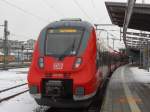 Neue S-Bahnen für Rostock: 442 839 mit S1 nach Warnemünde in Rostock Hbf am 30.01.2013