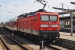 112 107 erreichte am 22.7.2016 mit einem RE5 (RE4358) aus Elsterwerda kommend den Rostocker Hauptbahnhof.