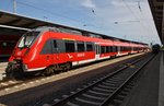 442 346-3 steht am 22.7.2016 als RB17 (RB4389) von Rosotck Hauptbahnhof nach Ludwigslust im Rostocker Hauptbahnhof.