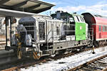 Die Vossloh G 6 DB 0650107-2 war am 18.2.2026 um 11.30 Uhr im HBF Rostock im Rangiereinsatz zu sehen.
