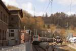 Blick am 07.04.2012 in den Bahnhof Rbeland/Harz.