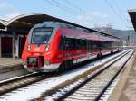  Hamsterbacke  442 271 als RE nach Nrnberg am 15.03.2013 im Bahnhof Saalfeld.