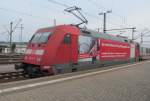 101 118-8  DB Kuriergepck  steht am 23. August 2013 als Schlusslok von IC 2207 im Bahnhof Saalfeld.