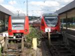 Hier sind zwei RB (Regionalbahn) zu sehen. Die Aufnahme habe ich am 24.08.2010 auf dem Saarbrcker Hauptbahnhof gemacht.