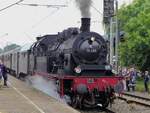 78 468 mit Sonderzug Lengerich - Rheine - Salzbergen - Bad Bentheim in Salzbergen beim Festakt 150 Jahre Eisenbahn Almelo - Salzbergen,  21.06.15