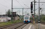 OLA LINT 41 TW 705 als OLA 79861 von Rehna nach Parchim in Schwerin Hbf am 19.05.2013; Gru an den Tf!