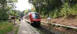 BR 648 (Alstom Coradia LINT 41) als RB 85 der DB Regio SH in Richtung Neustadt i.H. in Sierksdorf am 27.09.2023