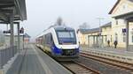 Am letzten Einsatztag der Erixx GmbH auf dem Heidekreuz (11.12.2021) steht der 648 487 im Bahnhof Soltau (Han) abgestellt.