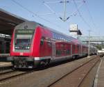 Ein Regionalexpress nach Nrnberg Hbf steht am 16. Juli 2011 in Sonneberg (Thringen) Hbf.