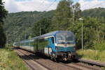 Am 10.07.2026 fuhr ein Railjet der Česk� dr�hy durch Stadt Wehlen (Sachs) gezogen von 384 009-7 in Richtung Dresden.