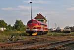 227 003-1 (NOHAB MY 1131  Malene ) beim Umsetzen im Güterbahnhof Staßfurt.