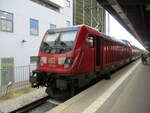 147 009 hatte,am 23.Juni 2026,Stralsund erreicht.Die Abl�sung, durch das Lokpersonal,war schon da.