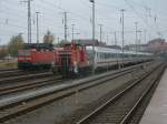 Stralsund Hbf am 12.Oktober 2013 mit der arbeitenen 363 136.