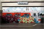 Graffiti-Kunst -    Stuttgart-Hbf, Kopfbahnsteighalle.