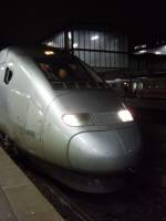 TGV-POS steht am Abend im Regen. Stuttgart, 23.02.09 