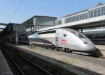 Der Weltrekord TGV-POS (574,8 km/h) steht am 20. August 2012 zur Fahrt nach Paris-Est im Stuttgarter Hbf.