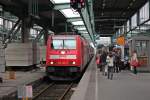 Einfahrt am 10.05.2013 eines RE von Ulm Hbf nach Mosbach-Neckarelz.