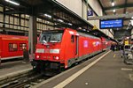 Als RE 19548 (Stuttgart Hbf - Karlsruhe Hbf) stand am 01.01.2015 die 146 206 in Stuttgart Hbf.