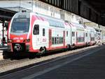 Stadler KISS der CFL auf der fahrt von Koblenz nach Luxemburg wartet in Trier Hbf auf der weiterfahrt nach Luxemburg.