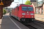 Nachdem die 185 312-6 am 12.04.2017 ihren Auotzug in Dillingen (Saar) abgeliefert hatte, fuhr sie erneut durch den Völklinger Bahnhof, diesmal als Lokzug nach Saarbrücken Rbf.