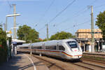 412 057  Bundesrepublik Deutschland  als ICE aus München am 12.08.2021 bei der Durchfahrt in Waiblingen.