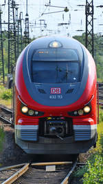 Der Dieseltriebzug 632 113 ist hier Anfang Juni 2020 bei der Einfahrt in Wanne-Eickel zu sehen.