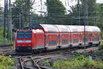 Nachschuss auf den von der Elektrolokomotive 146 111 geschobenen Regionalzug.
