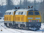 Freie Fahrt für 218 449-7 & 225 010-8 am Hauptbahnhof Wanne-Eickel, so gesehen im Februar 2021.
