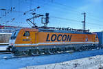 Die Elektrolokomotive 189 821-2 (LOCON 502) war im Februar 2021 in Wanne-Eickel zu sehen.